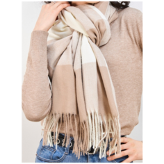 Палантин Cashmere,200х70 см, коричневый, бежевый