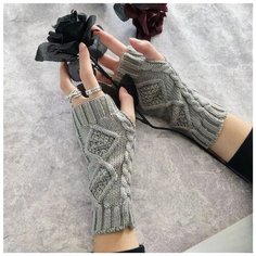 Митенки , размер one size, серый Wasabi Trend