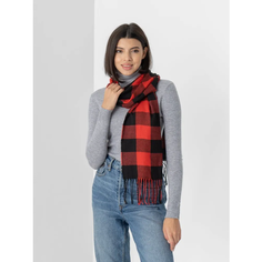 Шарф ,175х33 см, one size, красный, черный Нет бренда