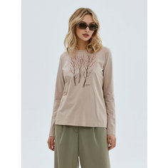 Лонгслив By Art BOYKO YULIANA Тонкий лонгслив Бежевые деревья, размер L, , бежевый