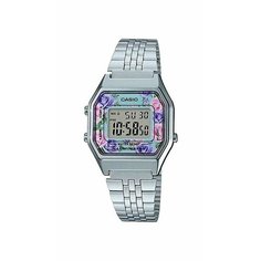 Наручные часы CASIO, серебряный, серый, фиолетовый