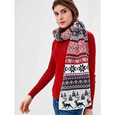 Шарф Сиринга,200х33 см, универсальный, белый