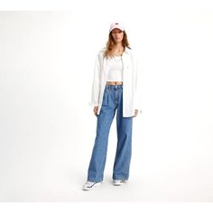 Джинсы широкие Levis PLEATED BAGGY WIDE LEG, размер 26/30, cause and effect/blue Levis®