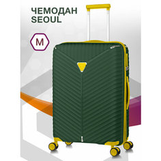Чемодан Lcase Seoul, 56 л, размер M, зеленый