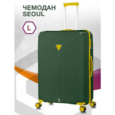 Чемодан Lcase Seoul, 95 л, размер L, зеленый