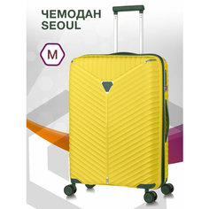 Чемодан Lcase Seoul, 56 л, размер M, Желтый