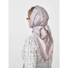 Платок ,90х90 см, серый/розовый Project29