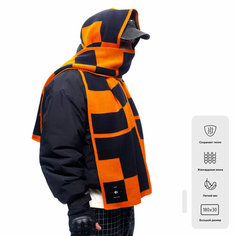 Шарф KARDAR,180х30 см, оранжевый/черный