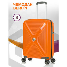 Чемодан Lcase Berlin, 46 л, размер S, оранжевый