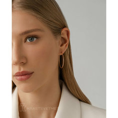 Серьги конго Krastsvetmet, красное золото, 585 проба, размер 30 мм, длина 3 см, , красный