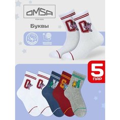 Носки Omsa размер 23-26 (14-16), , синий, розовый, серый, белый