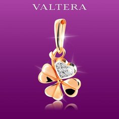 Подвеска VALTERA, серебро, 925 проба, фианит, золотой