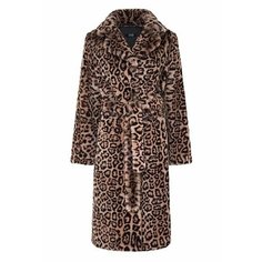 Шуба классика SAS womanswear, размер M(44-46), леопард