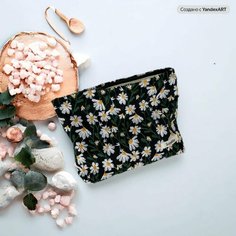Косметичка 5х18х25 см, , белый, черный, желтый, зеленый Без бренда