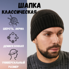 Шапка Демисезон, размер Универсальный, черный Hype Market