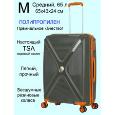 Чемодан Lcase Berlin, 65 л, размер M, серый