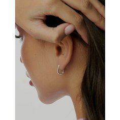 Серьги конго MIESTILO, серебро, 925 проба, родирование, , серый, белый, серебристый