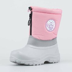 Сноубутсы КОТОФЕЙ, размер 23-24, светло-розовый/серый