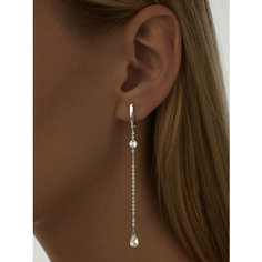 Серьги с подвесками MIESTILO, серебро, 925 проба, родирование, фианит, , серебристый, белый, серый