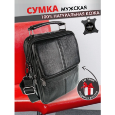 Сумка кросс-боди BAREZ, фактура гладкая, черная кожа