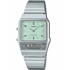 Наручные часы CASIO, зеленый, серебряный