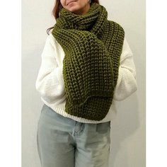 Шарф ,230х26 см, one size, оливковый Pan Tan