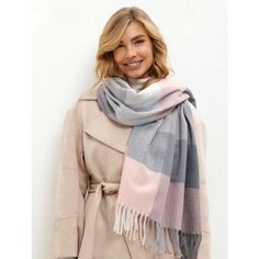 Палантин Cashmere,180х70 см, розовый/серый