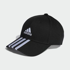 Бейсболка adidas 3-Stripes Cotton Twill Baseball Cap, размер OSFM, black/white