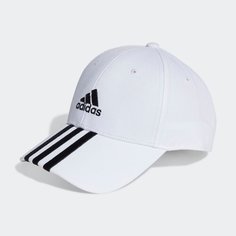 Бейсболка adidas 3-Stripes Cotton Twill Baseball Cap, размер OSFL, White / Black
