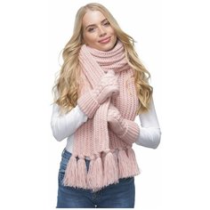 Шарф LAMBONIKA,215х29 см, one size, пудровый