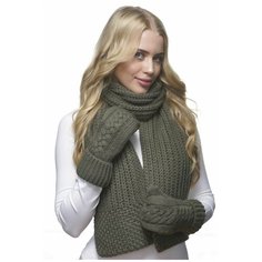 Шарф LAMBONIKA,180х23 см, one size, хаки