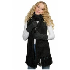 Шарф LAMBONIKA,215х29 см, one size, графит