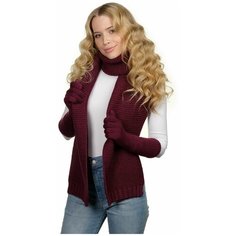 Шарф LAMBONIKA,170х23 см, one size, сливовый