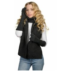 Шарф LAMBONIKA,170х23 см, one size, графит