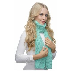 Шарф LAMBONIKA,180х23 см, one size, мятный