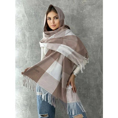 Палантин Cashmere,180х70 см, коричневый / бежевый