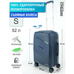 Чемодан Sweetbags, 52 л, размер S, темно-синий