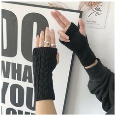 Митенки , размер one size, черный Wasabi Trend