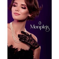 Перчатки MONPLEIS Вечерняя коллекция, размер onesize (6-8), черный