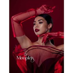 Перчатки MONPLEIS Вечерняя коллекция, размер onesize (6-7), бордовый