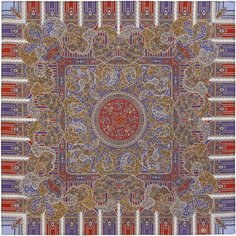 Платок Павловопосадская платочная мануфактура,89х89 см, фиолетовый