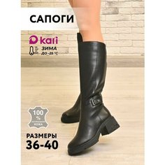 Сапоги kari, полнота G (EU)/ на среднюю и широкую стопу, размер 37, черный матовый