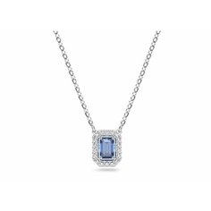 Колье SWAROVSKI, кристаллы Swarovski, длина 38 см, серебристый/синий