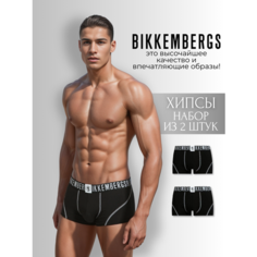 Трусы BIKKEMBERGS, комплект из 2 шт., размер XL, черный, белый