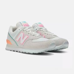 Кроссовки New Balance 574, размер 7, серый/оранжевый
