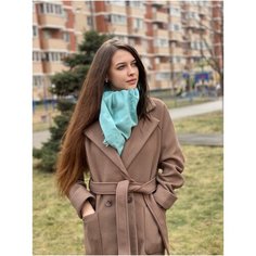 Палантин Cashmere,200х70 см, бирюзовый, зеленый
