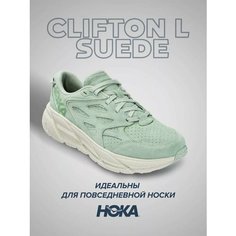 Кроссовки HOKA Clifton L Suede, полнота D, размер US4D/UK3.5/EU36/JPN22, зелeный