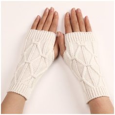 Митенки , размер one size, белый Wasabi Trend