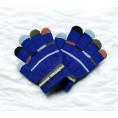 Перчатки S.Gloves Полоски, размер 3-5 лет, синий