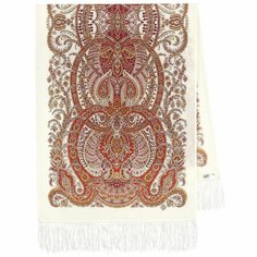 Шарф Павловопосадская платочная мануфактура,150х60 см, one size, белый